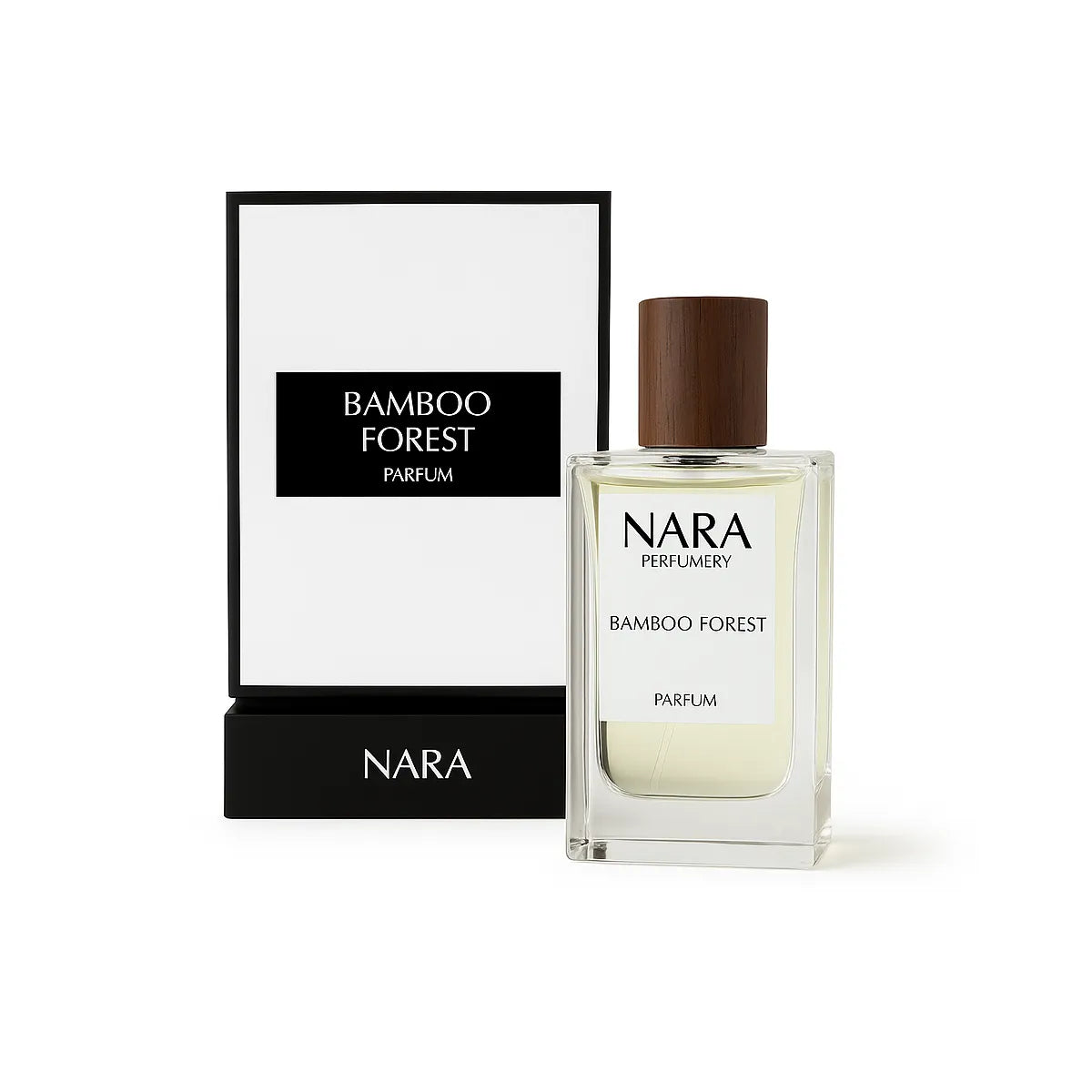 Nara Bamboo Forest perfume bottle and packaging on a white background