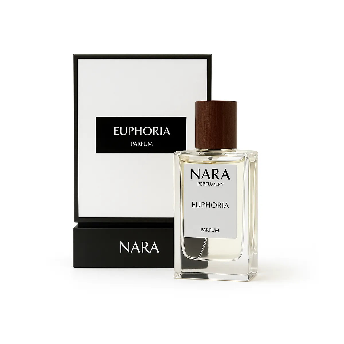 Nara Euphoria perfume bottle and packaging on a white background
