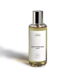 Musc Angélique by Maison Violet perfume bottle with silver cap on white background
