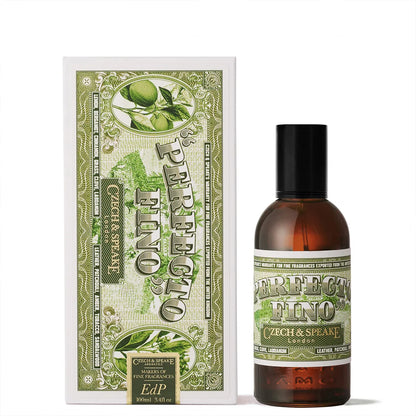 Perfume bottle and packaging of 'Perfecto' by Czech & Speake on a white background