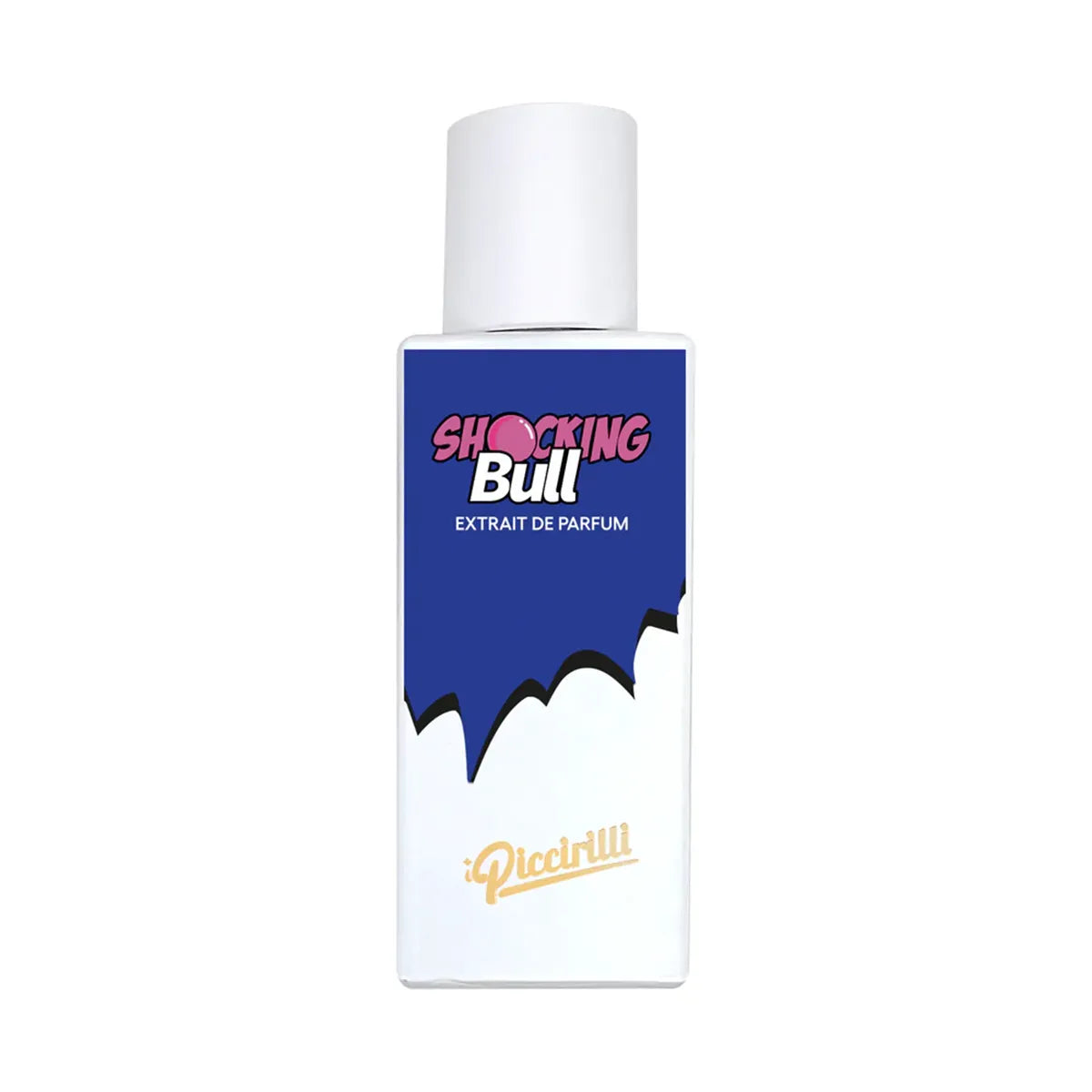 Perfume bottle labeled 'Shocking Bull' on a white background