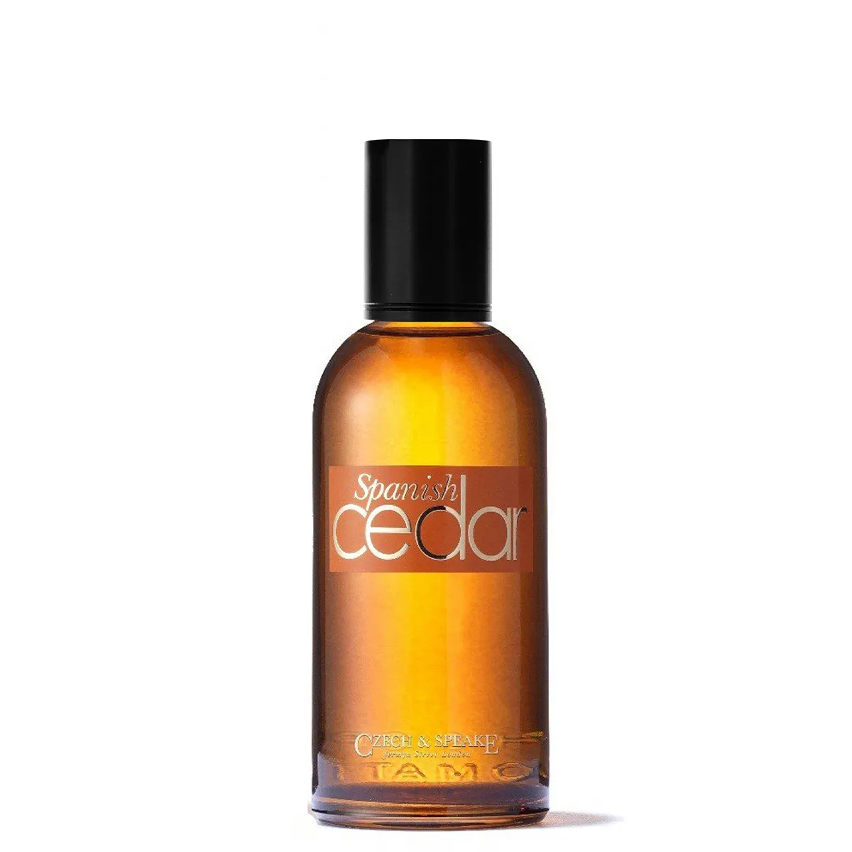 Bottle of Spanish Cedar cologne by Famo on a white background