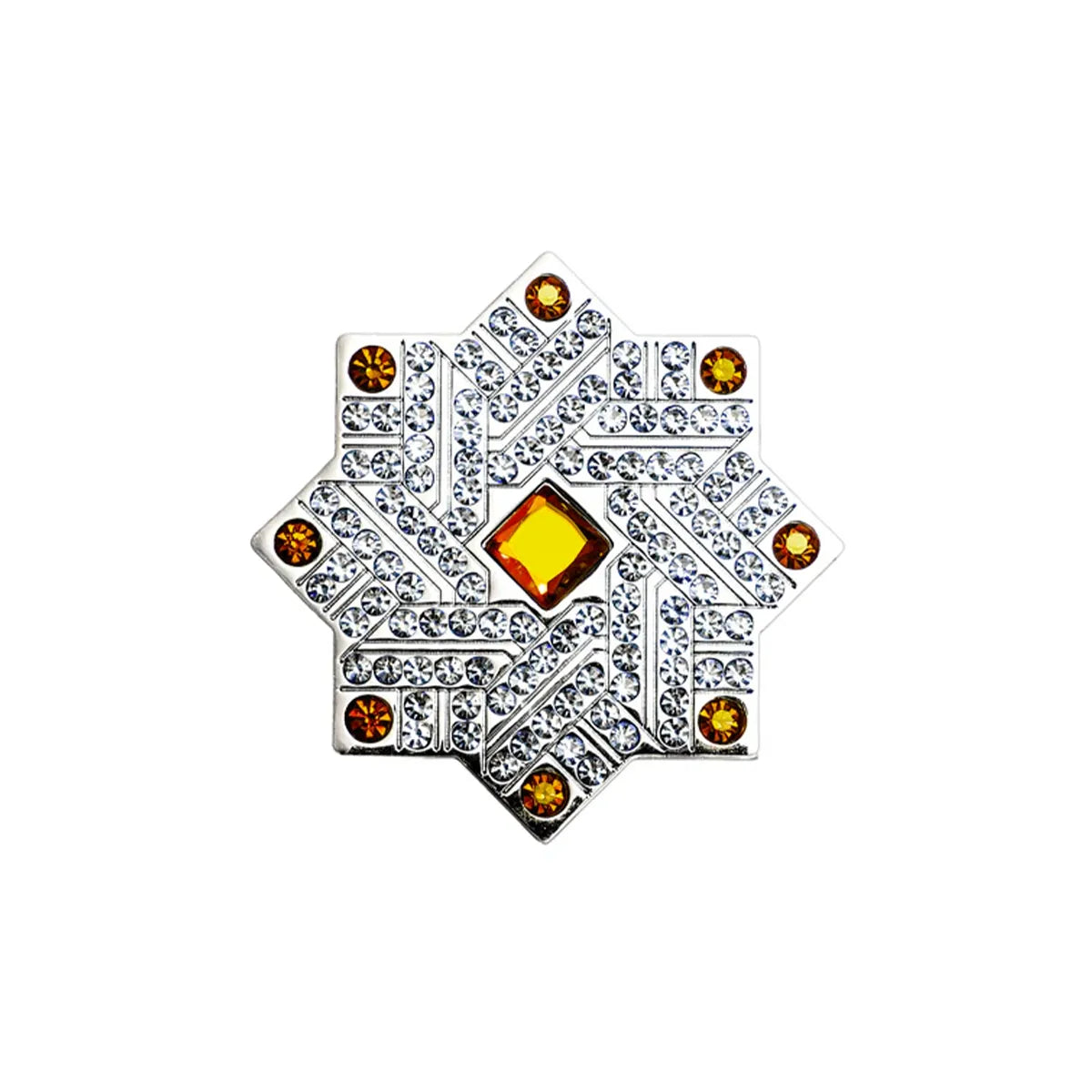 Star-shaped decorative item with embedded stones on a white background