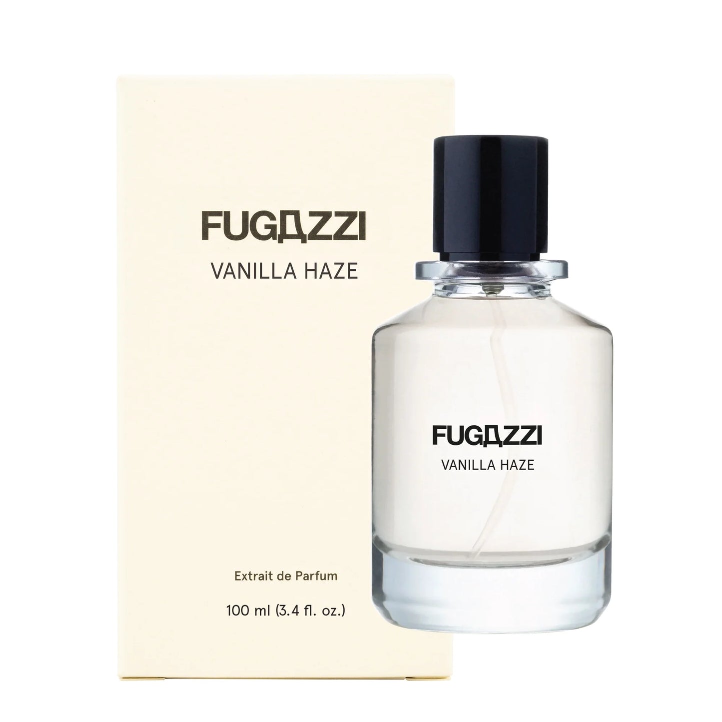 Fugazzi Vanilla Haze perfume bottle and packaging on a white background