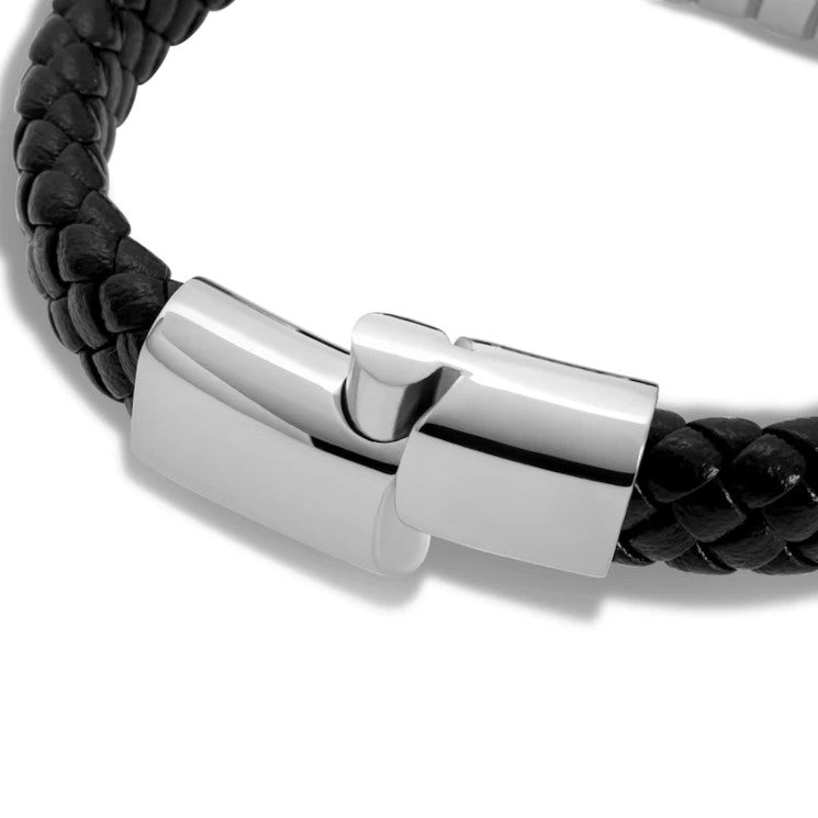 Leather Bracelet "Helix" - Silver